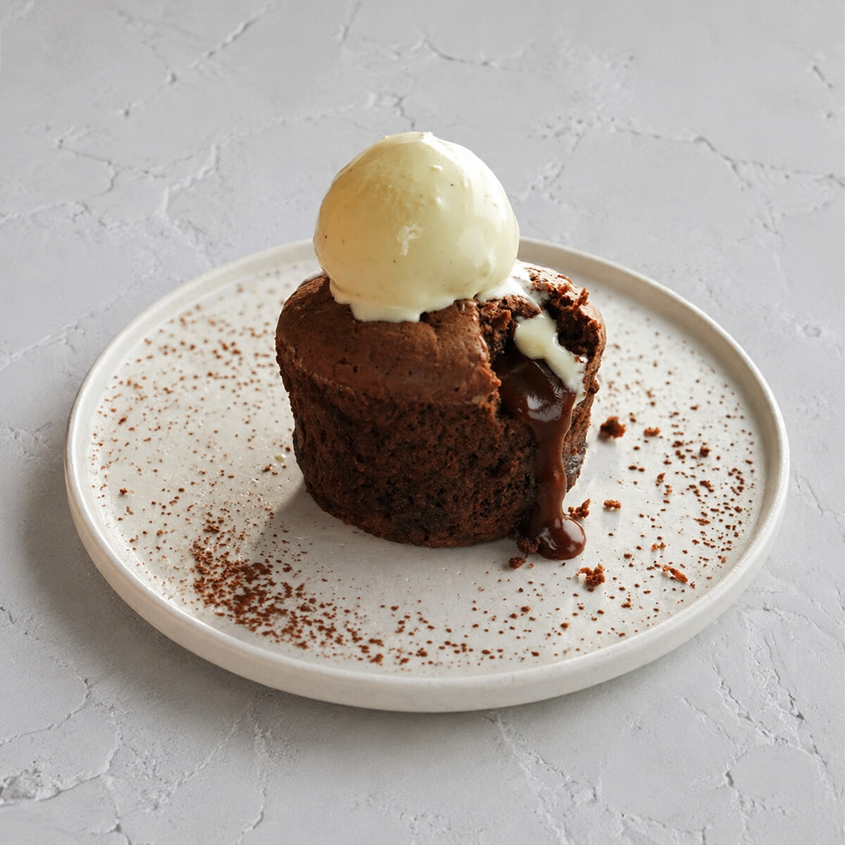 Coulant de chocolate con bola de helado